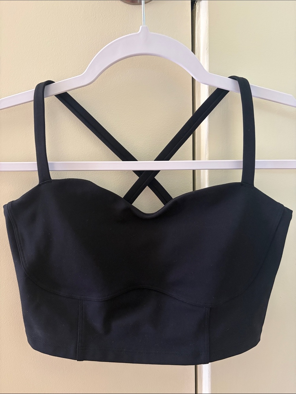 Spiritual Gangster Black Cross-Strap Crop Bralette